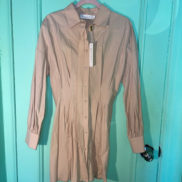 meshki shirt dress Meshki - Aysha Buttoned Linen Midi Dress - Cornflower Blue
